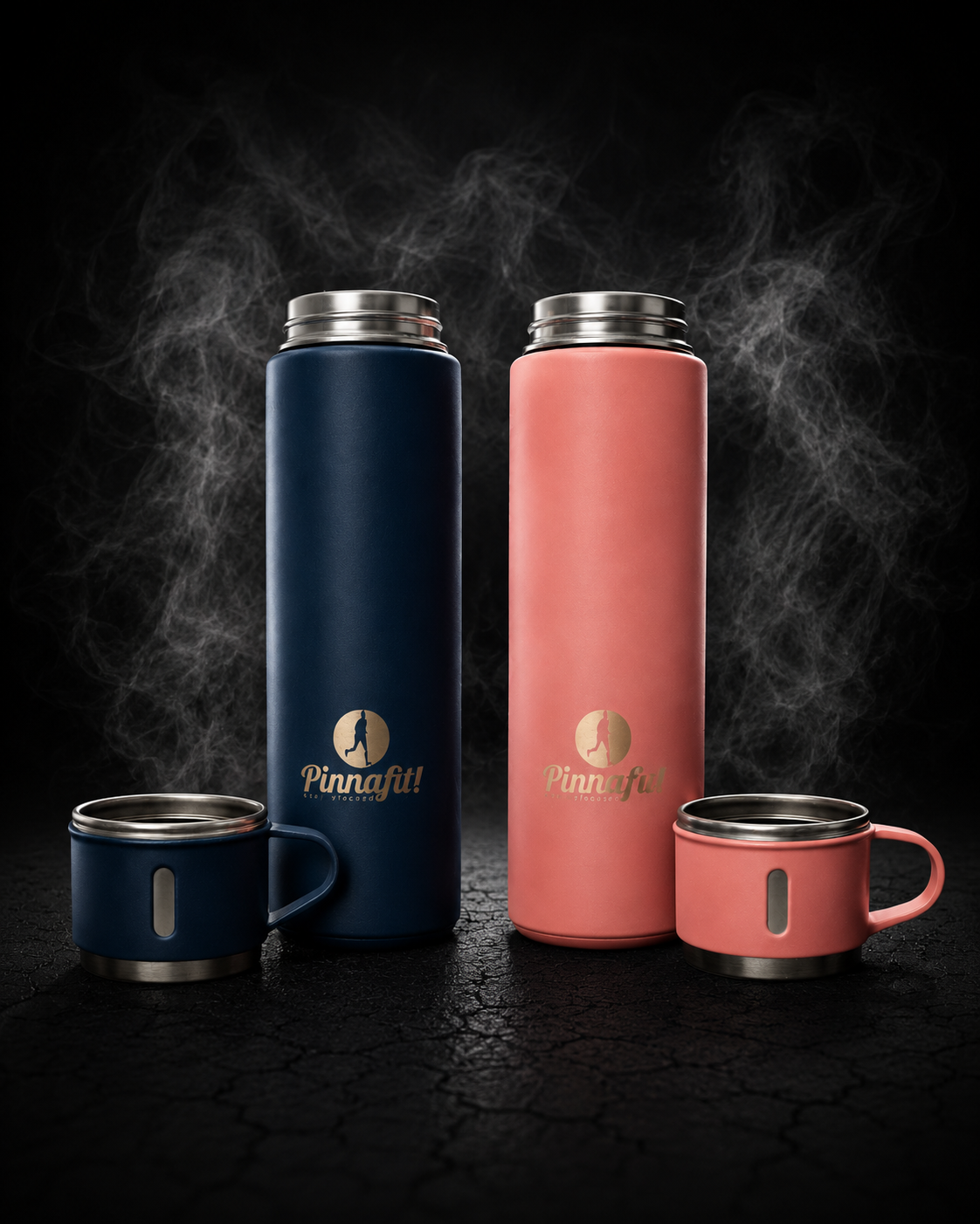 Thermosflessen met twee extra kopjes - 500 ml